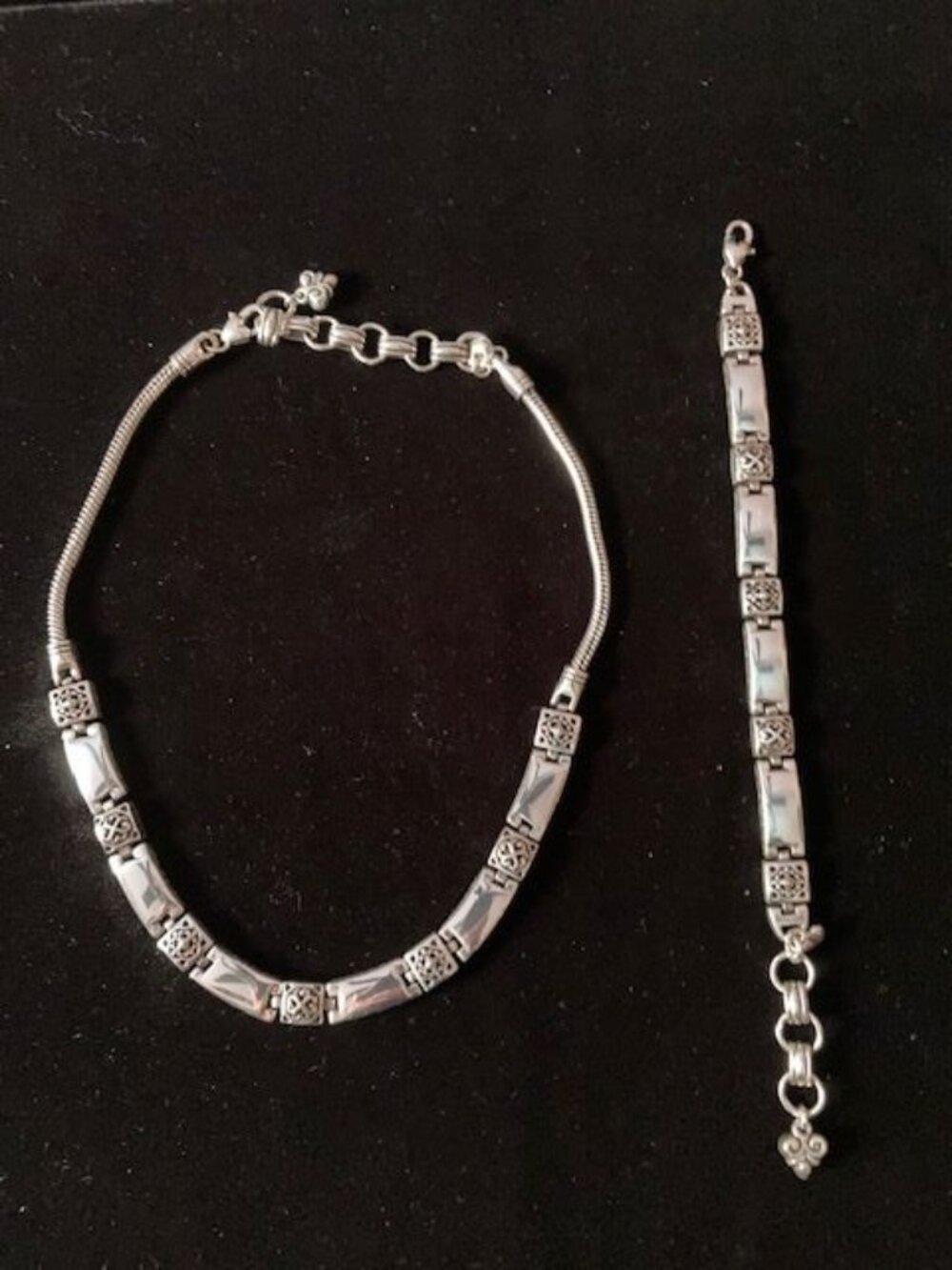 Silver Necklace and Bracelet Set